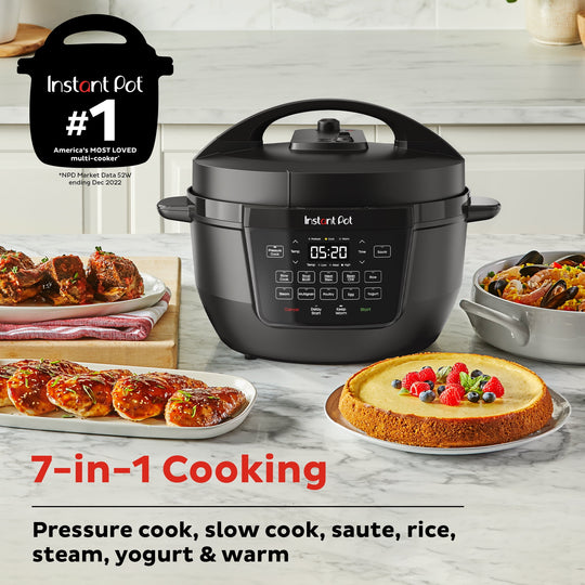 Instant Pot RIO Wide Base 7.5 Qt Large Pressure Cooker with 7-in-1 Multicooker Settings