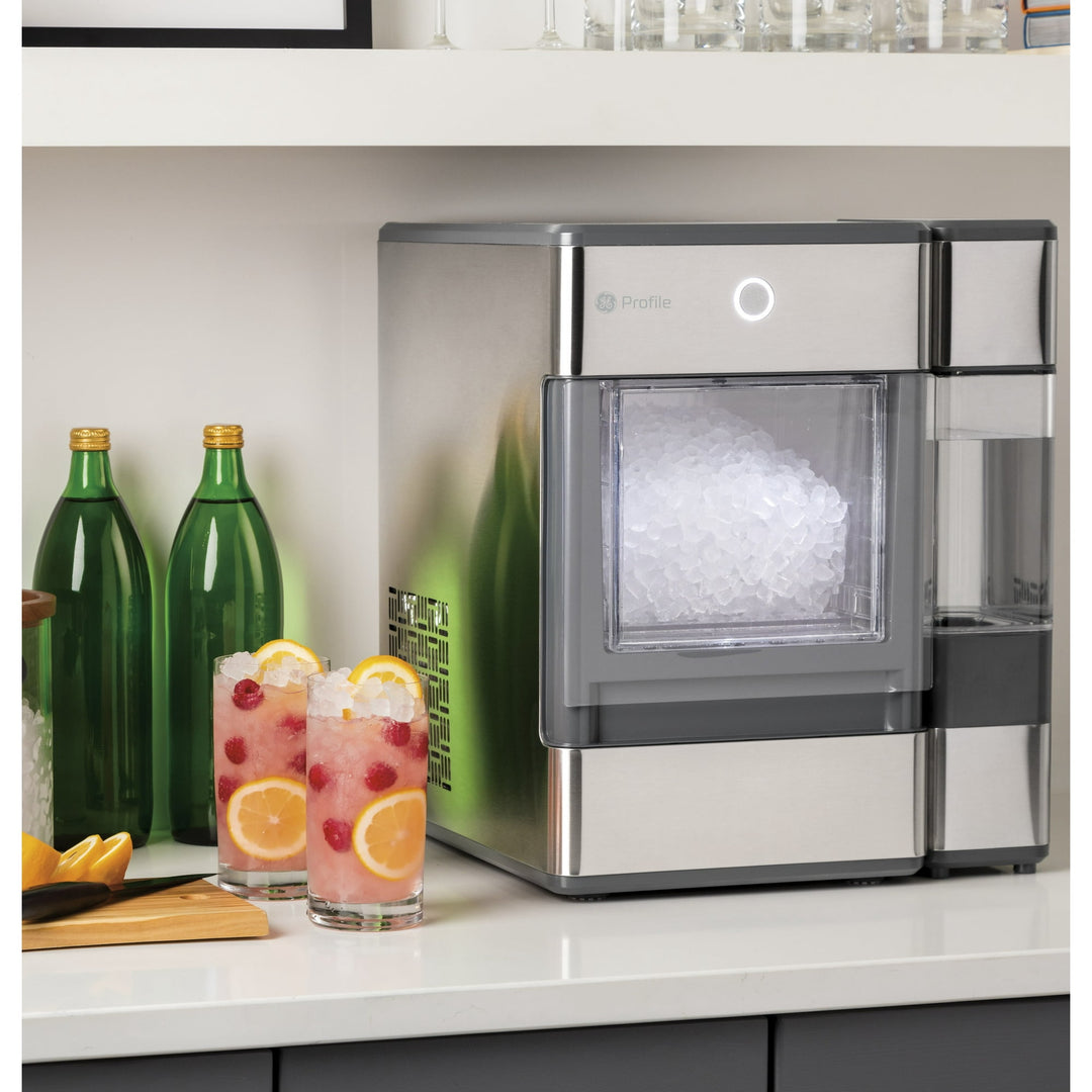 GE Profile™ Opal™ Nugget Ice Maker + Side Tank, Countertop Icemaker, Stainless Steel, 24lbs Daily Ice Production