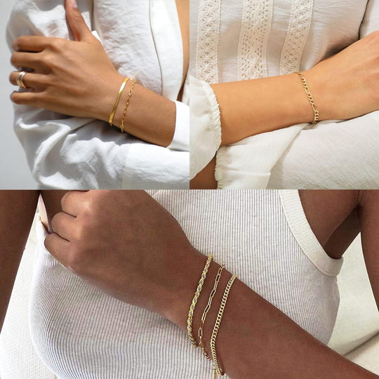 Echtgold-Armbänder-Set für Damen - NanoInfinite