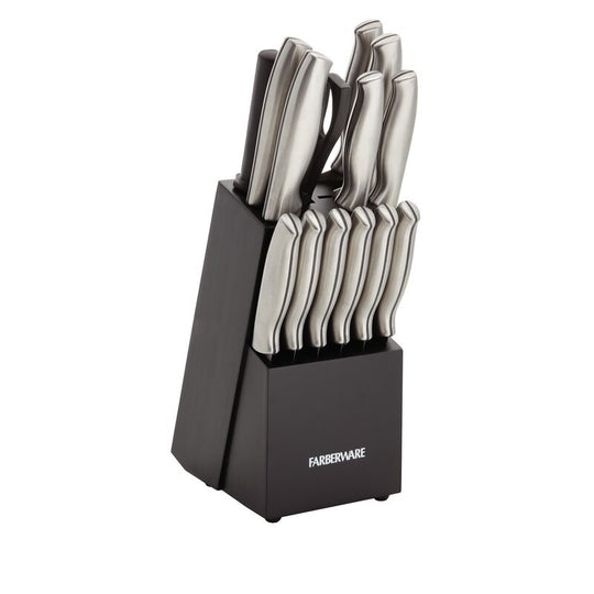 Farberware 15-Piece High Carbon Stainless Steel Knife Block Set