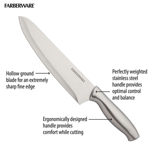 Farberware 15-Piece High Carbon Stainless Steel Knife Block Set