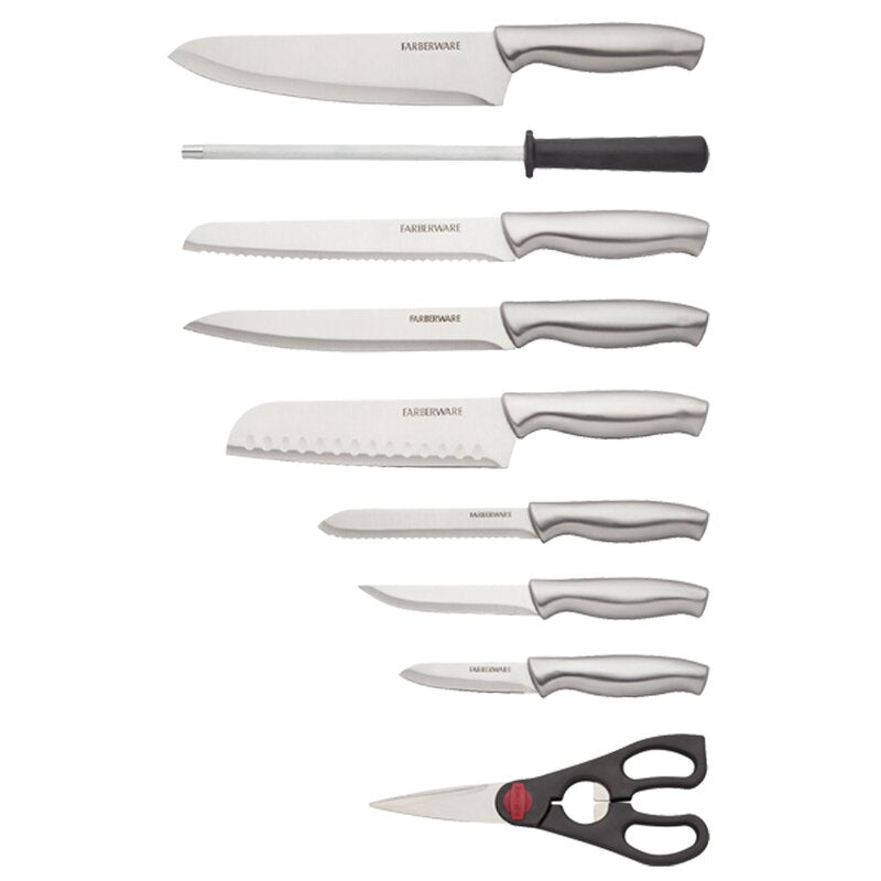 Farberware 15-Piece High Carbon Stainless Steel Knife Block Set