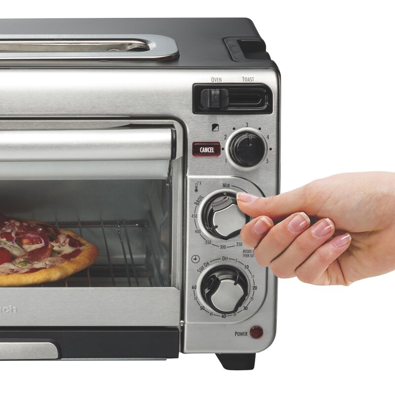 Hamilton Beach 2-in-1 Countertop Toaster Oven & Long Slot 2-Slice Toaster, 60-Min Timer, Auto Shutoff & Shade Selector