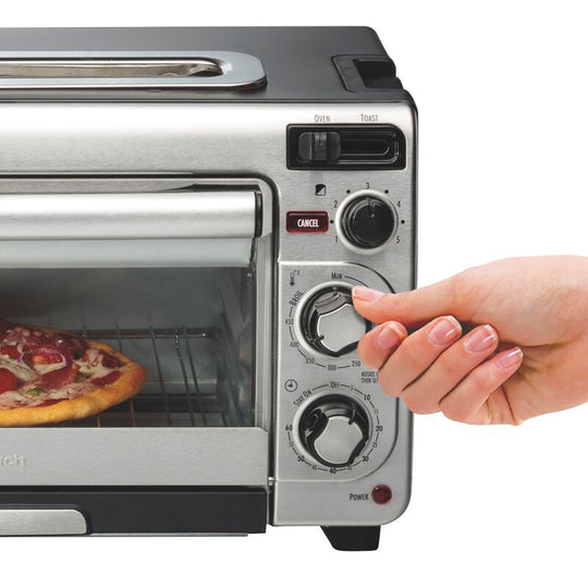 Hamilton Beach 2-in-1 Countertop Toaster Oven & Long Slot 2-Slice Toaster, 60-Min Timer, Auto Shutoff & Shade Selector