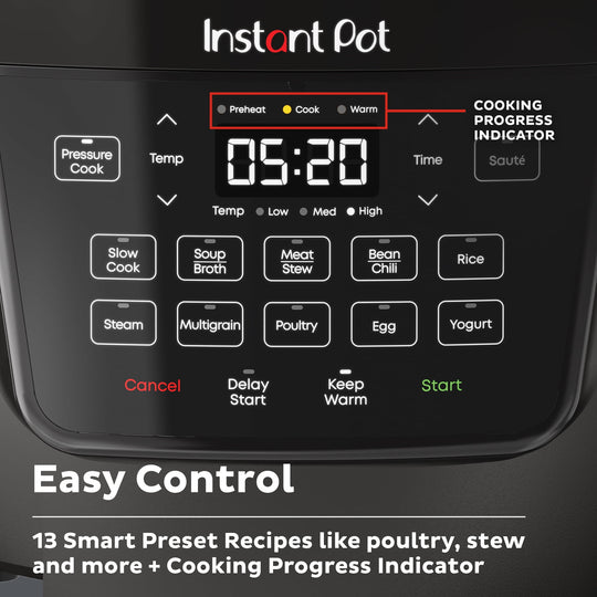 Instant Pot RIO Wide Base 7.5 Qt Large Pressure Cooker with 7-in-1 Multicooker Settings