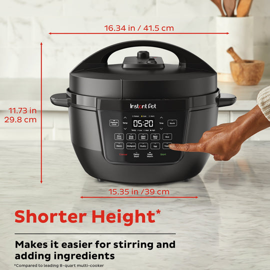 Instant Pot RIO Wide Base 7.5 Qt Large Pressure Cooker with 7-in-1 Multicooker Settings