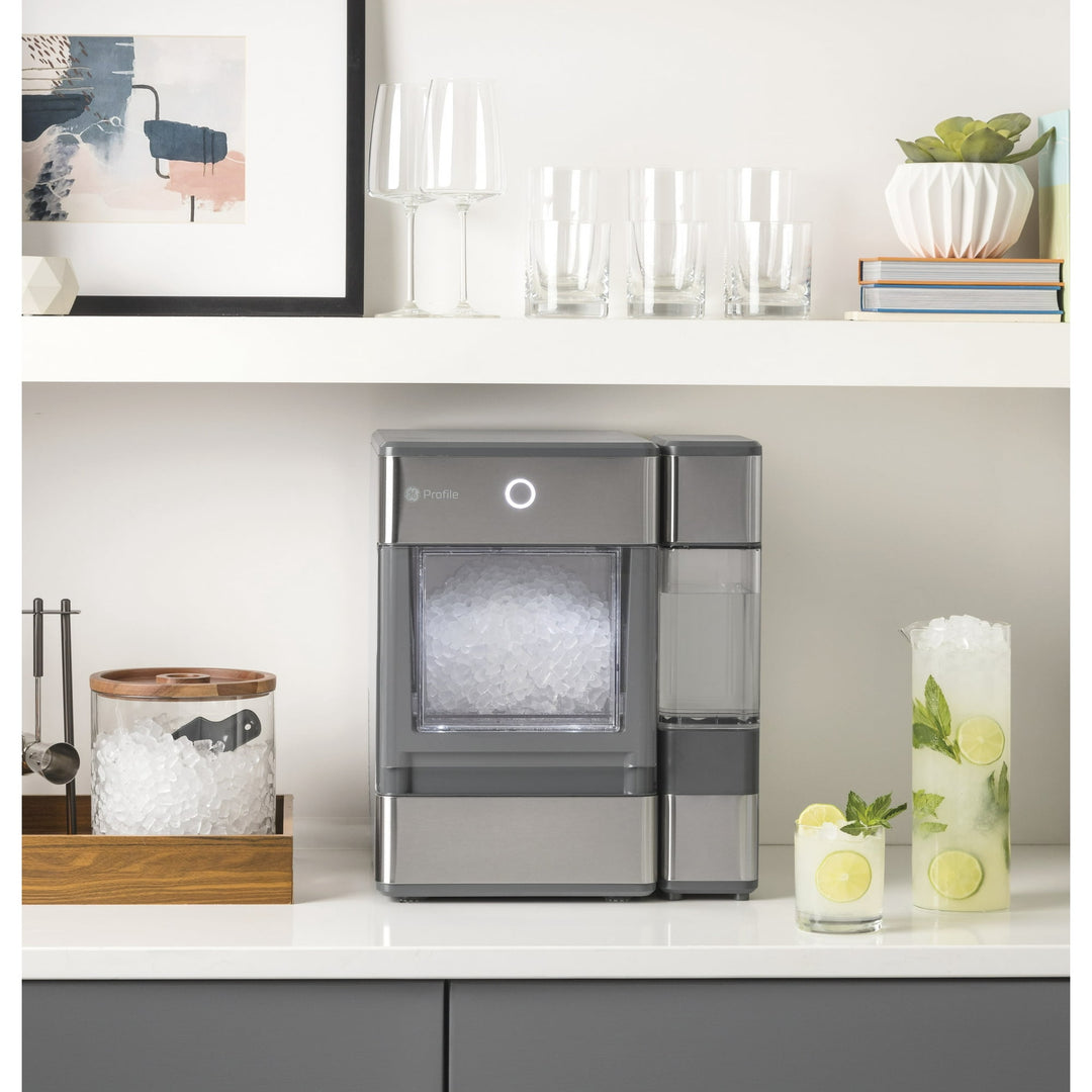 GE Profile™ Opal™ Nugget Ice Maker + Side Tank, Countertop Icemaker, Stainless Steel, 24lbs Daily Ice Production